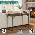 thumbnail image 6 of WASUHE 4 Foot Folding Table, Lightweight Adjustable Height Camping Table with Non-Slip Legs, Indoor/Outdoor Essential, Grill, Events, Party, Bronw, 6 of 10