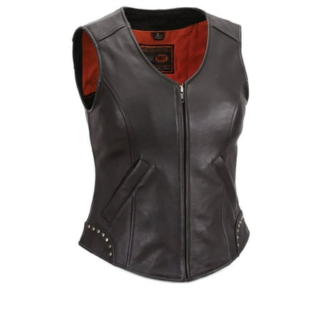 First Manufacturing Women's Taylor Motorcycle Vest Black