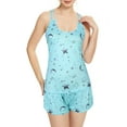 thumbnail image 3 of Zando Racerback Womens Pajama Sets 2 Piece Lingeries Set Tank Cross Back Fitness Fashion Womens Pjs Sleeveless Cartoon Pjs Green Star Large, 3 of 5