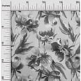 thumbnail image 2 of oneOone Cotton Jersey Gray Fabric Florals Fabric For Sewing Printed Craft Fabric By The Yard 58 Inch Wide, 2 of 6