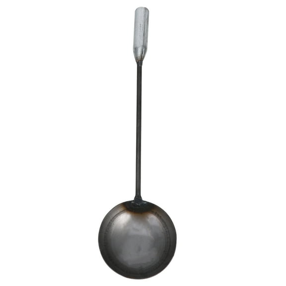 Wok Ladle with Long Handle, Iron Soup Spoon Serving Ladle Spoons Cooking Utensils Set Gravy Ladle Spoon for Home Hotel School Kitchen Restaurant