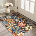 thumbnail image 2 of DEORAB 2x3 Vintage Floral Area Rugs, Machine Washable Rugs for Doorways, Non Slip Rug with Rubber Backing, Door Rug for Bedroom Entryway Dining Home Office, 2 of 11
