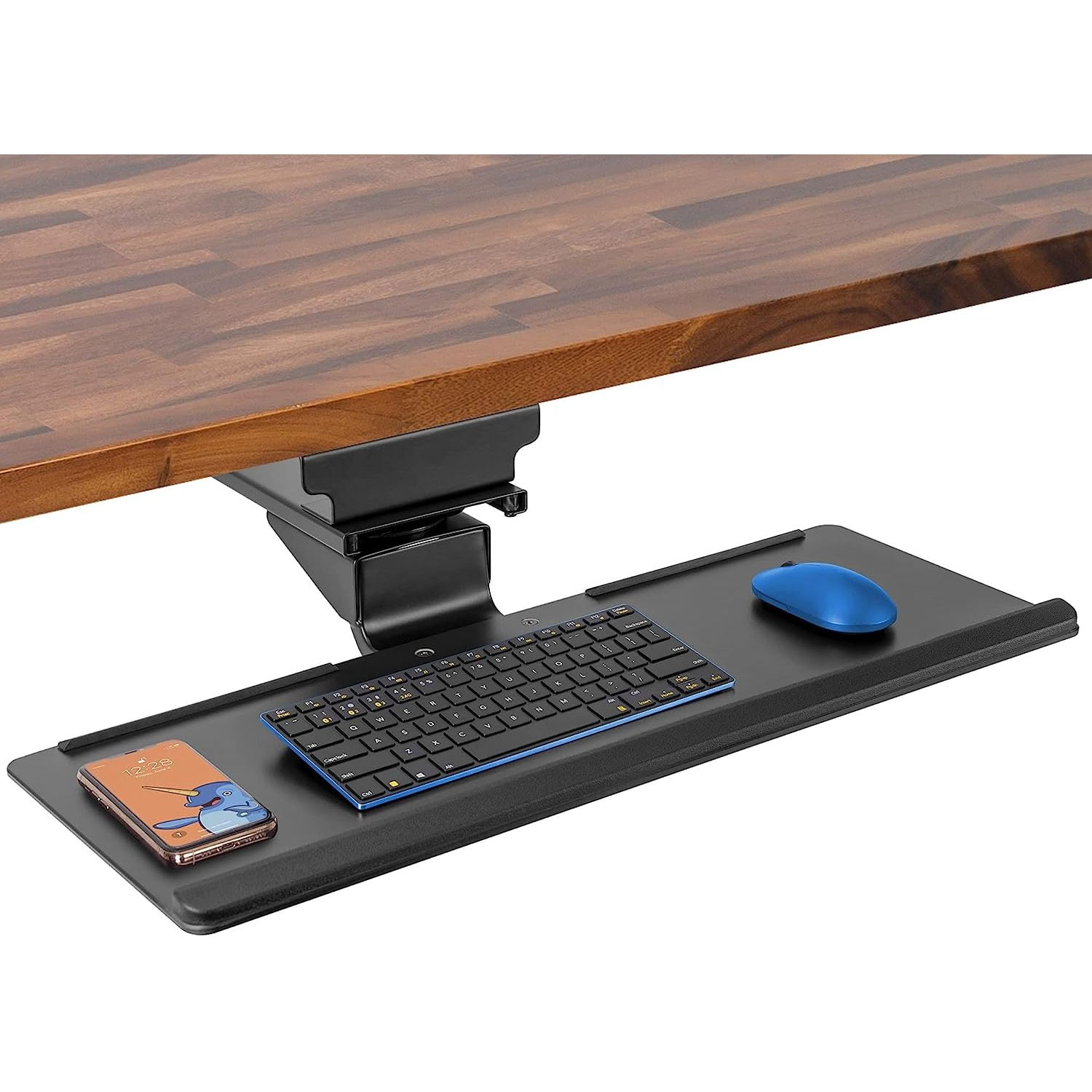 ZQRPCA Under Desk Keyboard Tray Adjustable Tilting Keyboard Shelf for