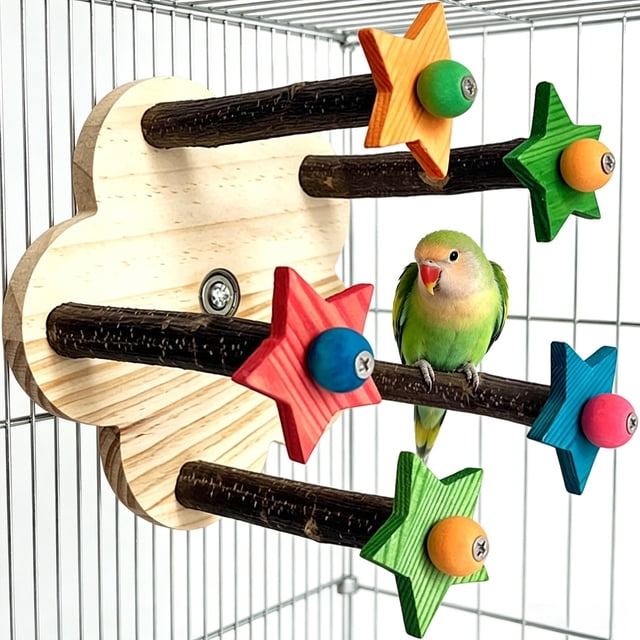 ZZHZGZ Canada Sale Interactive Parrot for Chewing Foraging Natural Wooden Bird Cage for Small Medium Large Conures African Greys