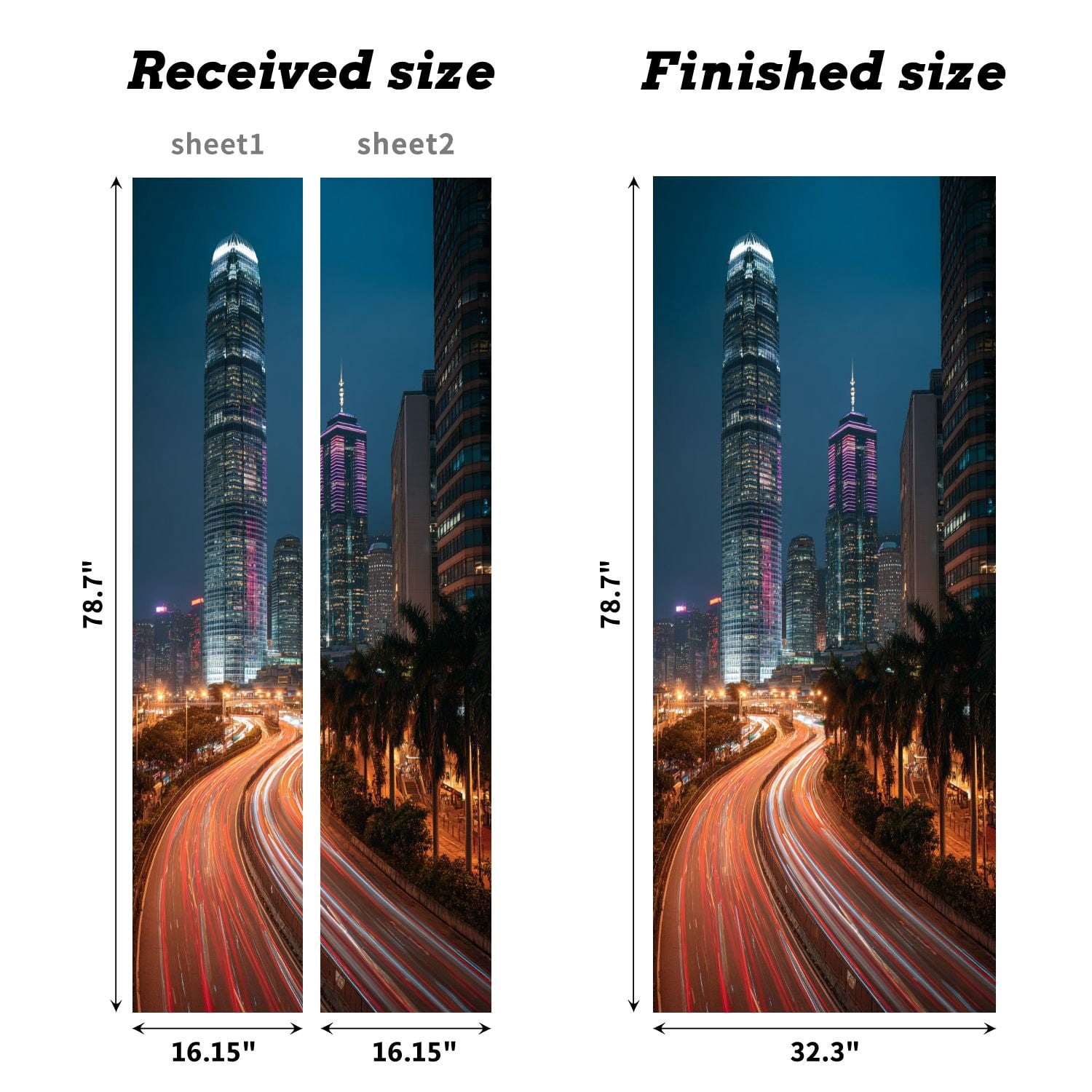 Self Adhesive Vinyl Refrigerator Wrap Set Skyline North Door Mural Removable Fridge Sticker Peel and Stick&nbsp;Full Door Cover Decal Kitchen Bar Decor