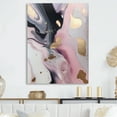 thumbnail image 2 of Designart "Mysterious Marble Pink and Gold III" Abstract Marble Metal Wall Decor, 2 of 5