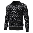 thumbnail image 1 of LOVZFMLL Sweaters for Men, Solid Color Acrylic Crew Neck Ribbed Pullover, Casual Everyday Stretchy, Warm Winter Tops, Fall Clothes, 1 of 7
