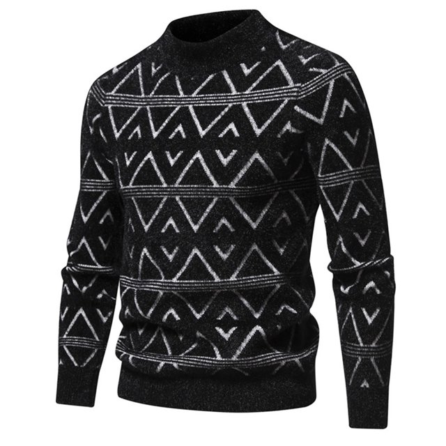 LOVZFMLL Sweaters for Men, Solid Color Acrylic Crew Neck Ribbed Pullover, Casual Everyday Stretchy, Warm Winter Tops, Fall Clothes