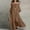 *Brown, variant on U Women's Off The Shoulder 3/4 Sleeve Cotton Linen Tiered Maxi Dress,Solid Color Loose Dress White,Women's Plus L