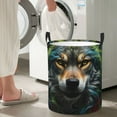 thumbnail image 5 of Susaid Realistic Style Colorful Wolf Print Waterproof Oxford Cloth Storage Circular Laundry Hamper BasketCapacity for Home-Medium, 5 of 6