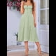 thumbnail image 4 of Vestido Midi con Corsé, Aberturas Fluidas y Cordones para Mujer, Vestido Informal de Verano de Corte A para Fiesta de Té. Pasta de Frijoles XL, 4 of 7