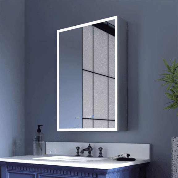 Led Lighted Medicine Cabinet With Mirror 16X26 Inches Bathroom Storage Cabinet With Lights Recessed Or Wall Mounted 3 Color Temperatures Anti Fog