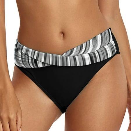 KONDYS Women Swim Shorts Casual Ethnic Printed High Waist Swimsuit Shorts Loose Tight Belt Sports Yoga Shorts Bikini Bottom Front Ruched Bathing Suit Bottoms Beachwear Swimwear Relaxed Fit