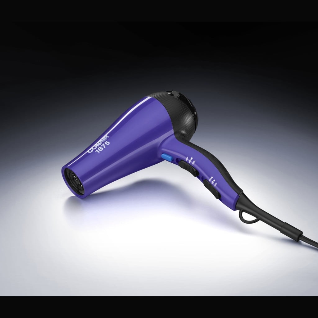 Conair Thermal Shine Travel Size Ceramic Hair Dryer, Ionic, 1875 Watts, Purple