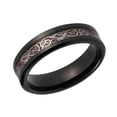 thumbnail image 2 of Wedding Rings For Women. 6mm Black Tungsten Band w/ Silver Red Celtic Inlay, 2 of 4