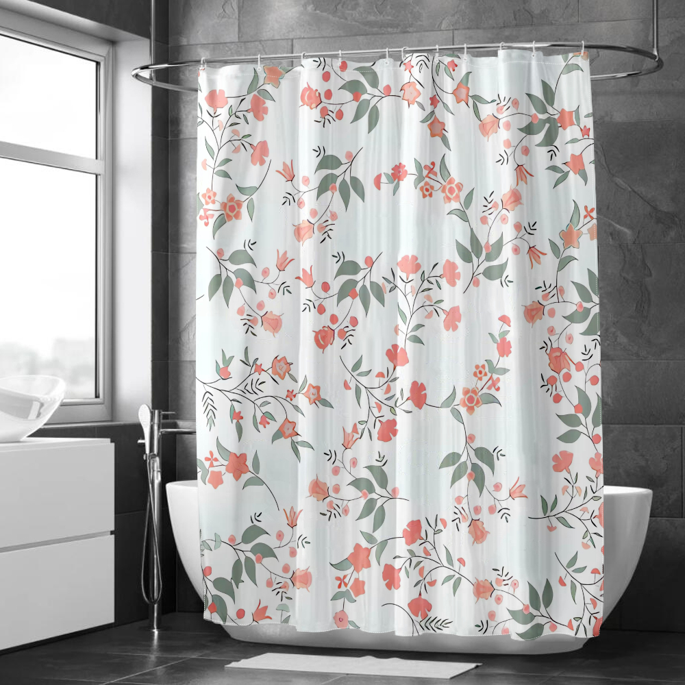 FABOTD Floral Shower Curtain Set Shower Curtains for Bathroom Modern