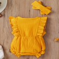 thumbnail image 2 of MesaSe Baby Romper Hair Band Set Infant‘s Fly Ruffled Sleeve Jumpsuit, 2 of 5