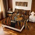 thumbnail image 2 of Manfei Tribal Jungle Tiger Queen Sheets, Fashion Abstract Line Queen Sheet Sets, Brown, 4pcs, 1 Flat Sheet, 1 Fitted Sheet and 2 Pillowcases, 2 of 6