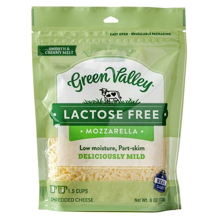 Green Valley Lactose Free Mozzarella Shredded Cheese, 6 oz Pouch