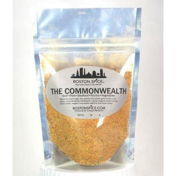 Boston Spice The Commonwealth Handmade Gourmet Mesquite Smoked Seasoning Blend Ribs Pork Steak Beef Hamburgers Seafood Poultry Chicken Shrimp Fish Scallops Wings BBQ Grilled 1/4 Cup wt. 1.5oz/44g