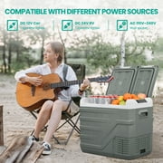Alpicool CarRefrigerator, 12V Portable Fridge with Dual Zone and Independent Control, 12V / 24V DC Portable Freezer (-4℉ to 68℉) RV Compressor Fridge Electric Cooler for Outdoor Camping