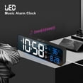 thumbnail image 4 of DOLITY HomylLiving Room Mirror Large Digital Alarm Clock LED with Temperature 40 Music Black, 4 of 9