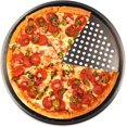 thumbnail image 1 of POWKOL Moldes para pizza con agujeros de 9,6 pulgadas de diámetro inferior, aptos para lavavajillas, resultados perfectos, antiadherentes premium, bandejas para pizza crujientes (paquete de 1), 1 of 6