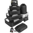 thumbnail image 1 of Veken - Juego de 8 cubos de embalaje para maletas, elementos esenciales de viaje para equipaje de mano, organizador de bolsas para accesorios de viaje, en 4 tamaños (extra grande, grande, mediano y pe, 1 of 9