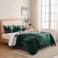thumbnail image 5 of Quilts Full Size Bedding Set, Dark Green Forest Lightweight Quilted Comforter, Nature Mountain Pine Tree Vintage Soft Reversible Bedspread Coverlet with Pillow Covers for All Season, 78" x 90", 5 of 9