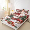 thumbnail image 4 of Castle Fairy Xmas Snowman Deer 3Pcs Twin Sheet Sets for Preppy Children Teens,Retro Red Truck Twin Fitted Sheet,Rustic Cabin Breathable Flat Sheet,Merry Christmas Room Decor, 4 of 7