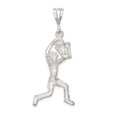 thumbnail image 3 of 925 Sterling Silver Solid Polished Basketball Player Charm 40x22mm Wide Pendant Necklace for Women, 3 of 3