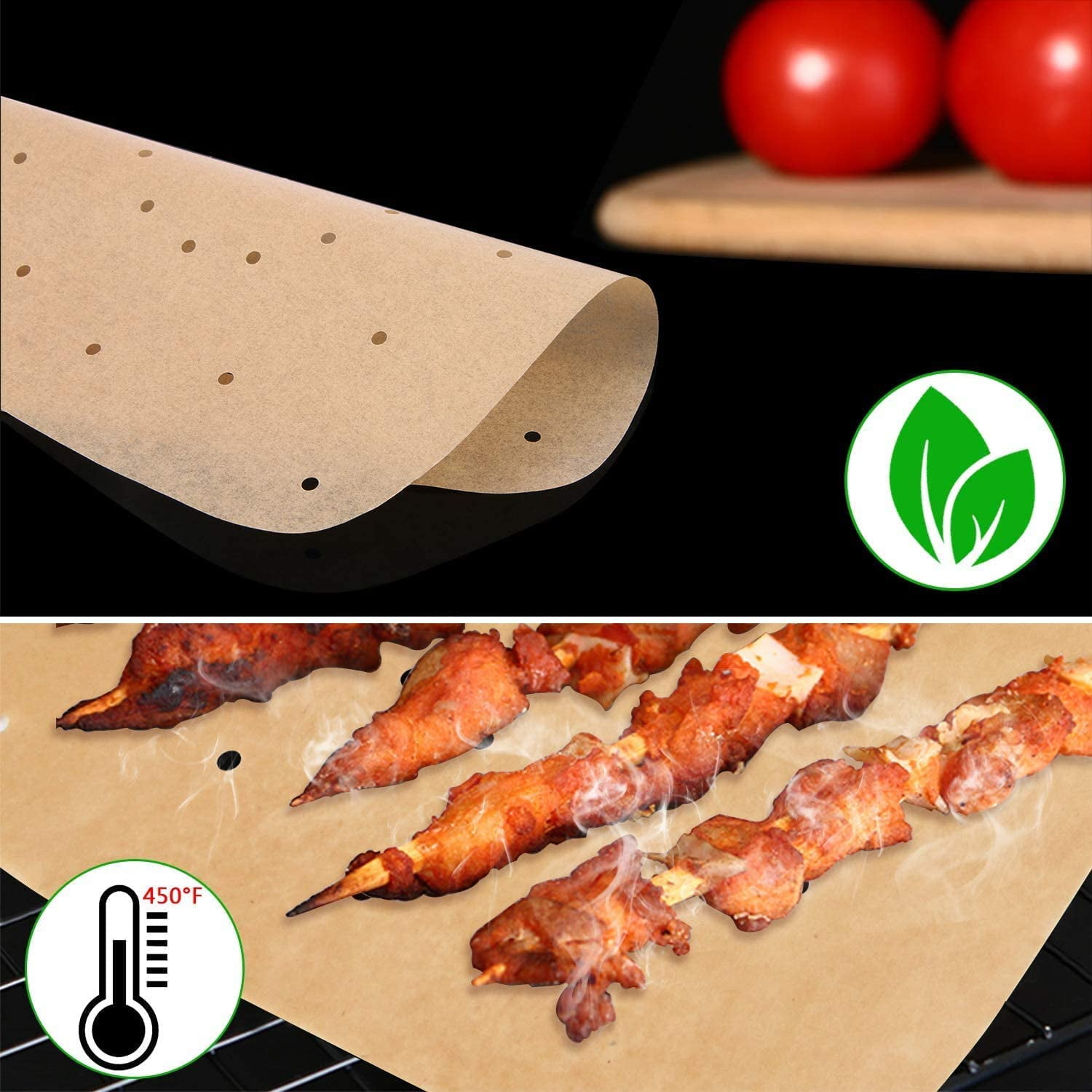 ABCISI Perforated Parchment Paper for Air Fryer, 200pcs Square 8.5 inch air fryer parchment paper liners, ovens & microwaves or 8-9 inches metal steamers. (Yellow - 200Pcs)