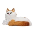thumbnail image 1 of Synthetic Fur Cat Figurine, Bright Color Simulation Cat Figurine Exquisite Lifelike  For Living Room, 1 of 8
