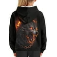 thumbnail image 6 of Xoenoiee Fiery Wolf Pattern Boys Sweatshirt Pullover Hoodies for Kids Long Sleeve Hooded Sweater for Fall Winter Athleticwear with Kangaroo Pocket Warm Tops, L, 6 of 7