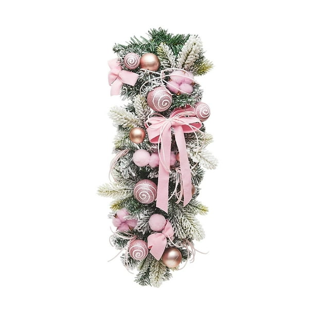 Adorno colgante para escalera de Navidad con luz navideña Rosa