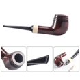 thumbnail image 4 of Pipa para fumar, exquisita pipa de tabaco recta hecha a mano, pipa de tabaco de madera Bruyere de 3 anillos con filtro, pipa de cigarro desmontable - Regalo perfecto, 4 of 5
