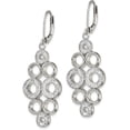thumbnail image 2 of Chisel Stainless Steel Polished with Preciosa Crystal Circles Dangle Leverback Earrings - 46.5mm, 2 of 6