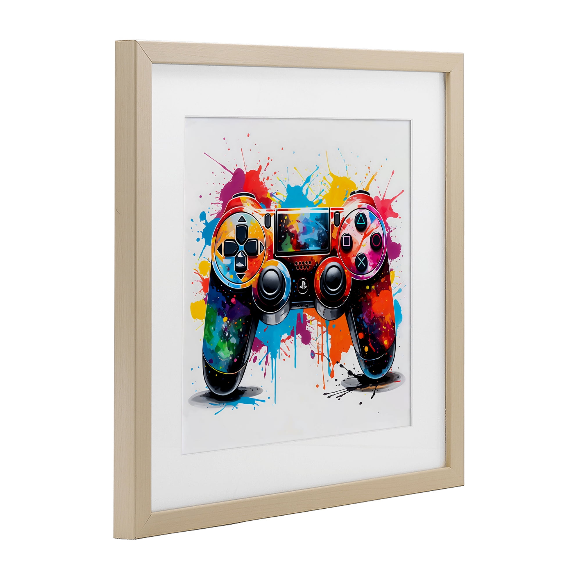 Stupell Industries Playful Bright Game Controller Birch Framed Print Under Glass, design by Creative Studio