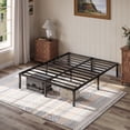 thumbnail image 2 of Einfach Queen Bed Frame, 12'' Metal Platform Bed with Ample Under-Bed Storage Space, Heavy Duty, No Box Spring Needed, Black, 2 of 11