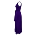 thumbnail image 6 of Afdoent Women's Dresses Elegant Asymmetrical Neckline Casual Dress For Sleeveless Flowy Swing Waistband Summer Dress Beach Vacation Clothes, 6 of 7