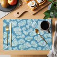 thumbnail image 2 of Ocean Marine Life Placemats Set&nbsp;of&nbsp;6 Retro Blue Shell Conch Line Heat Insulation Washable Place Mats, Non-Slip Table Mats for Dining Table Party Kitchen Decor,13x19 Inch, 2 of 9
