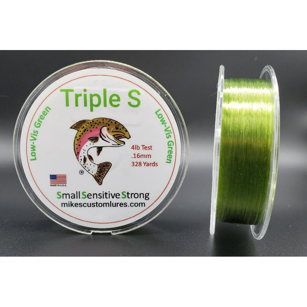 NEW** Triple S Trout Fishing Line 4 lb. LowVis Green