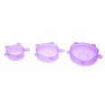 thumbnail image 4 of Contenedores 6 piezas de silicona para alimentos frescos Saran Food Wrap Seal Cover (púrpura) JShteea Libre de BPA, 4 of 9