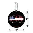 thumbnail image 6 of Batman USA American Flag Shield Logo Round Luggage ID Tag Card Suitcase Carry-On, 6 of 8