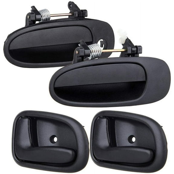 CCIYU Door Handles fit for 1993-1997 for Geo Prizm for Toyota Corolla Exterior Interior Driver Side black(4pcs)