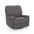 Noble House Bobbie Traditional Fabric Swivel Glider Recliner, Charcoal ...