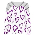 thumbnail image 4 of ICHUANYI Clearance Women's V-Neck Print Long Sleeve Strapless Off-The-Shoulder Top Blouse(Purple, XL) ICHUANYI WER2023081502715, 4 of 5