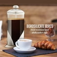 thumbnail image 5 of OVENTE French Press Coffee Maker 34 Ounce with Heat Resistant Borosilicate Glass, Stainless Steel Design and 4-Level Filter System, Portable Cold Brewer Pot for Travel, Camping or Gift, Silver FSL34S, 5 of 10