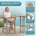 thumbnail image 2 of Dining Set 3-Piece Antique Wood Indoor/Outdoor Bar Height Bistro Set, 31.1" Round Pub Table with 2 Bar Stools, All-Weather Patio Furniture for Balcony, Deck, Poolside & Coastal Use, 2 of 7