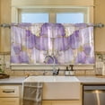 thumbnail image 2 of Yayeee Kitchen Curtains Tier Set of 2 Light Filtering 57"x24" Over Sink Window Panels, Pastel Purple Marble Pattern, 2 of 7